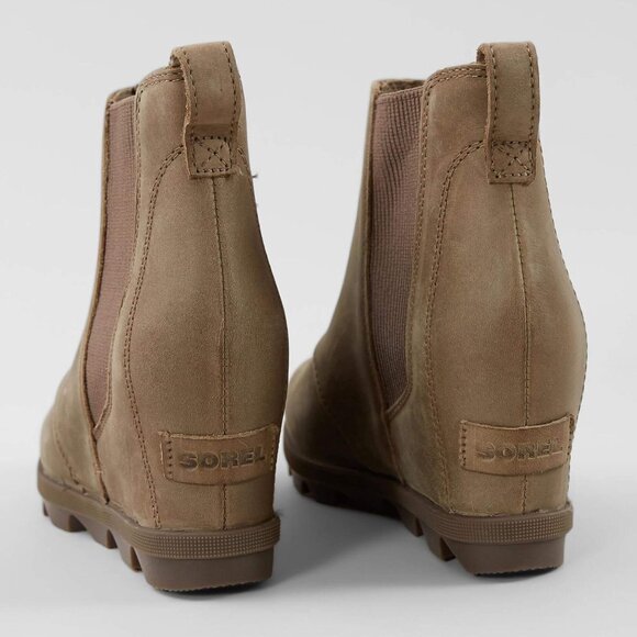 EUC Sorel Joan of Arctic Wedge II Chelsea Slip On Leather Boot - Ash Brown - 9 - Picture 2 of 9